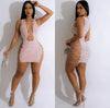 Lace Up Hollow Out Sequin Bodycon Dress