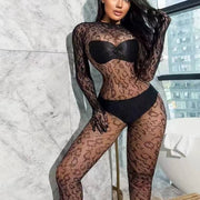 Sheer Fishnet Crotchless Bodysuit