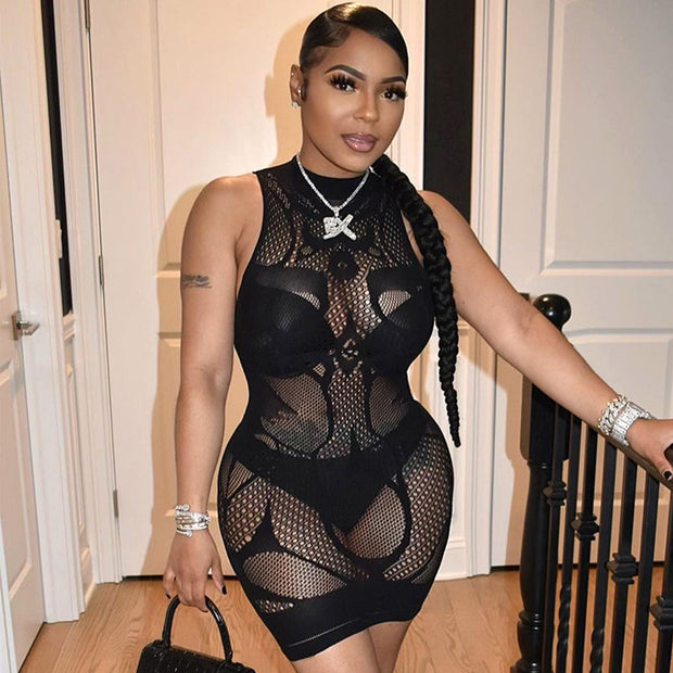 See Through Bodycon Mini Dress