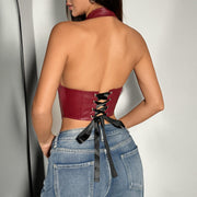 Halter Waist-Cinching Corset Top