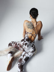 Front-Zip Backless Romper