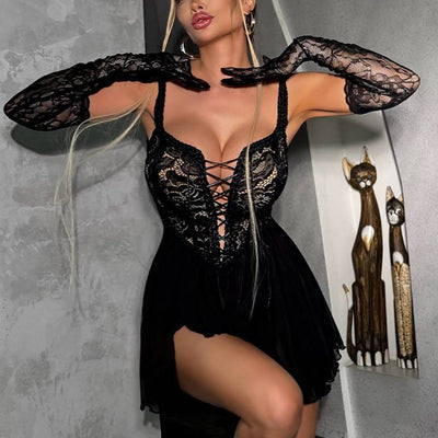 Lace Hollow Strap Jumpsuit