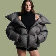 Designer Zip-Up Parka Coat