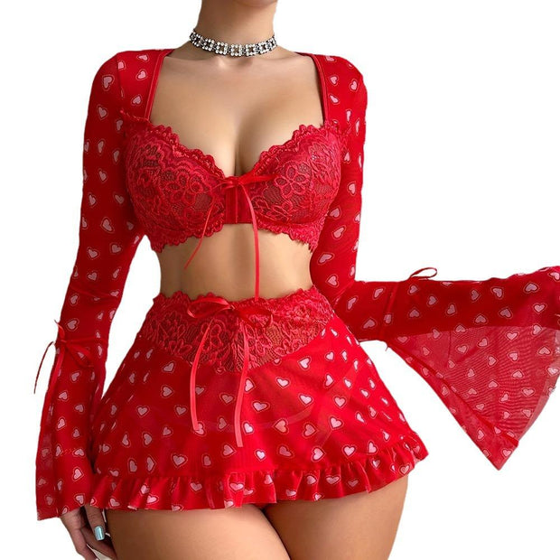Heart Printed Lingerie