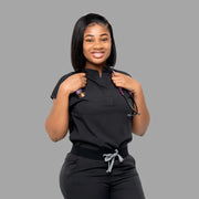 Button Fitted Women's Jogger Scrub Uniform Set