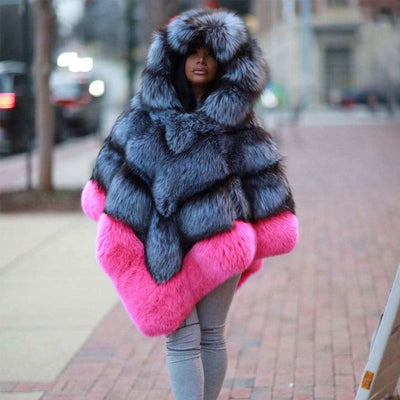 Fur Cappa Hooded Jacket
