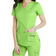 Button Fitted Women's Jogger Scrub Uniform Set