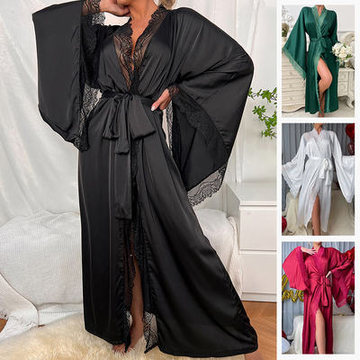Satin Pajama Bathrobe Set