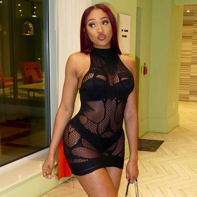 See Through Bodycon Mini Dress