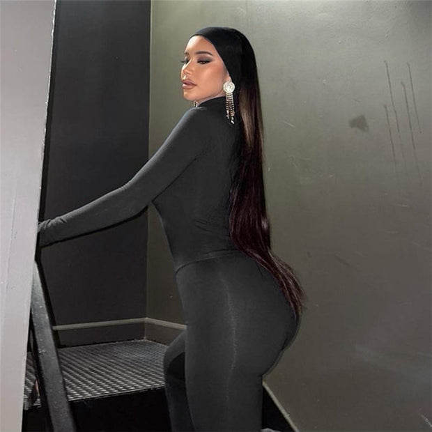 High Waist Tight Casual Pants Suit