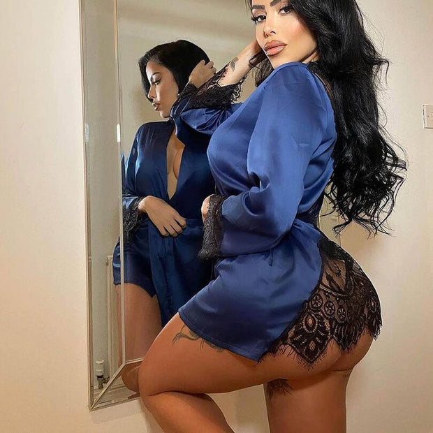 Long Lace Robe Set