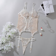 Heart Floral Embroidery Lingerie