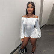 Knit Off Shoulder Lounge Wear Jumpsuit