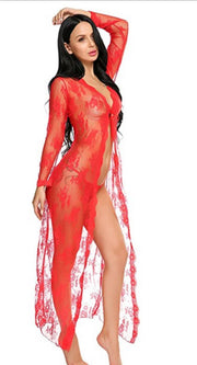 Sheer Lace Lingerie Bathrobe