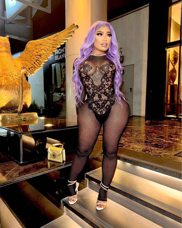 Knitted Mesh Bodycon Jumpsuit
