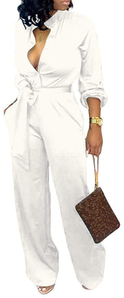 Elegant Belted Formal Jumpsuit