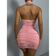 Halter Backless Mini Sheath Dress