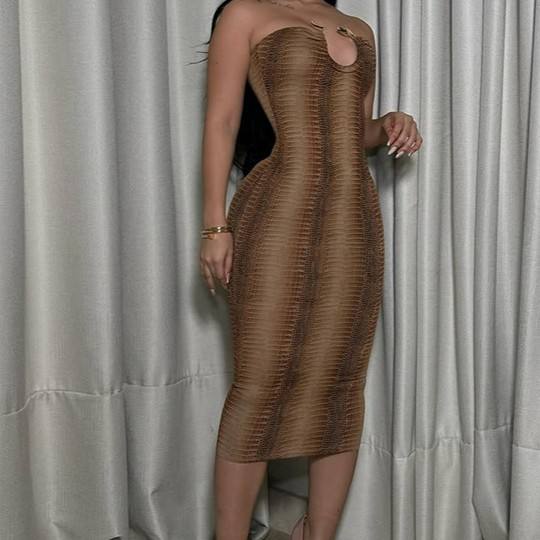 Strapless Bodycon Midi Dress