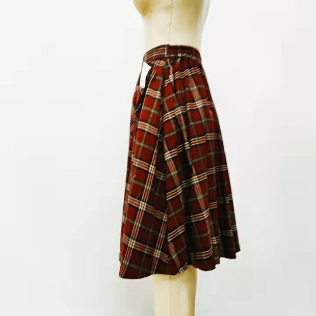 Vintage Red Plaid Skirt