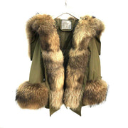 Raccoon Fur Lining Puffer Coat