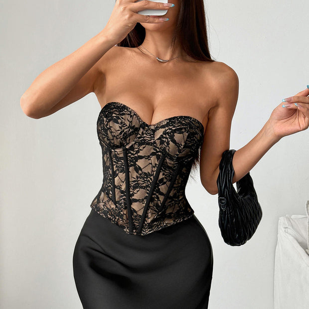 Lace Bustier Crop Top