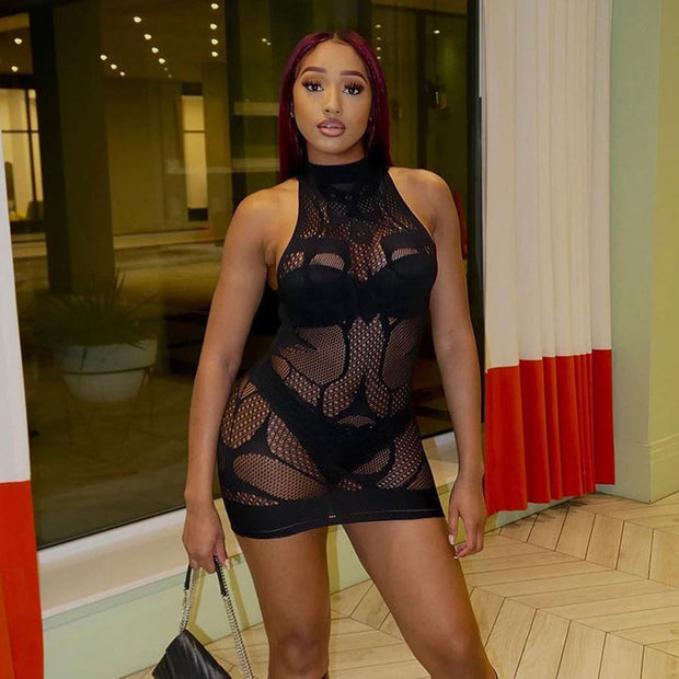 See Through Bodycon Mini Dress