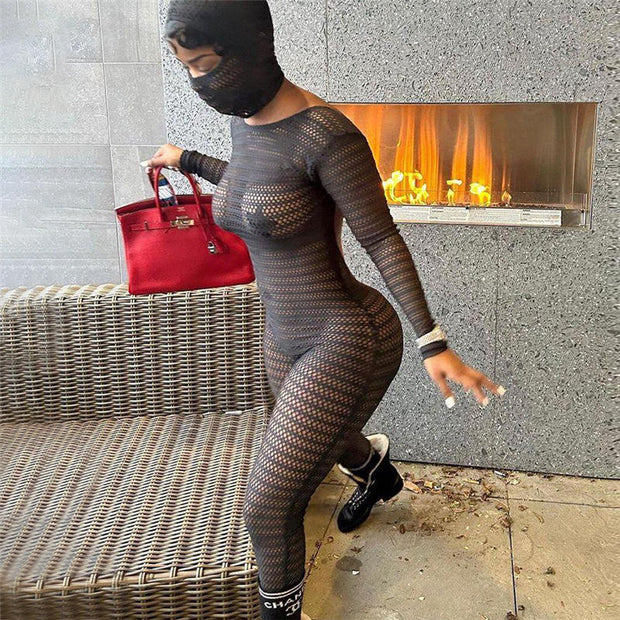 High-Waisted Mesh Bodysuit