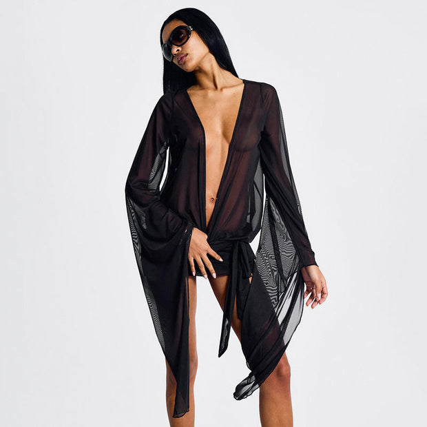 Mesh Backless Bodycon Dress