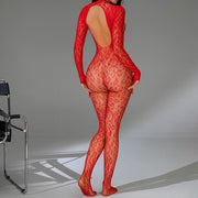 Leopard Print Mesh Bodysuit Lingerie