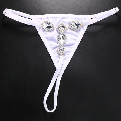 Rhinestone Waist Chain Thong Bikini