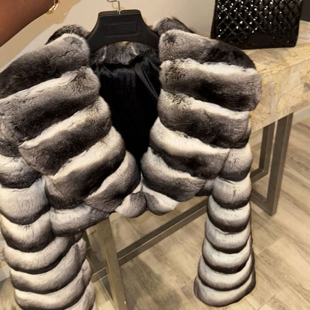 Luxury Real Rabbit Fur Short Coat