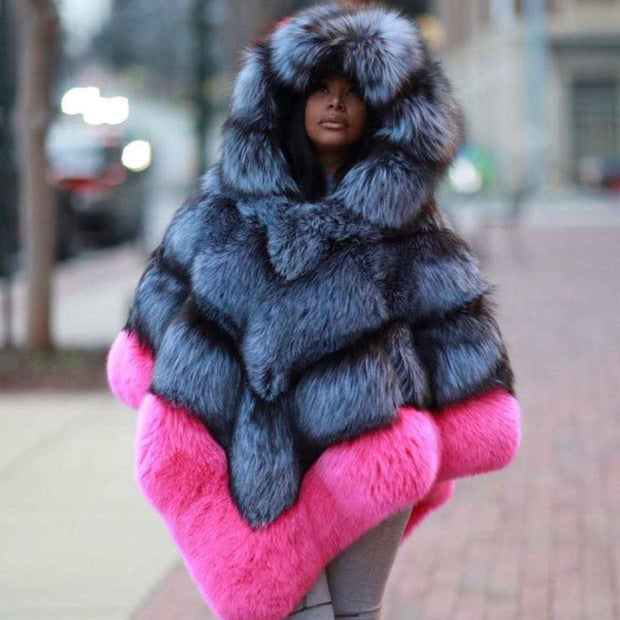 Fur Cappa Hooded Jacket