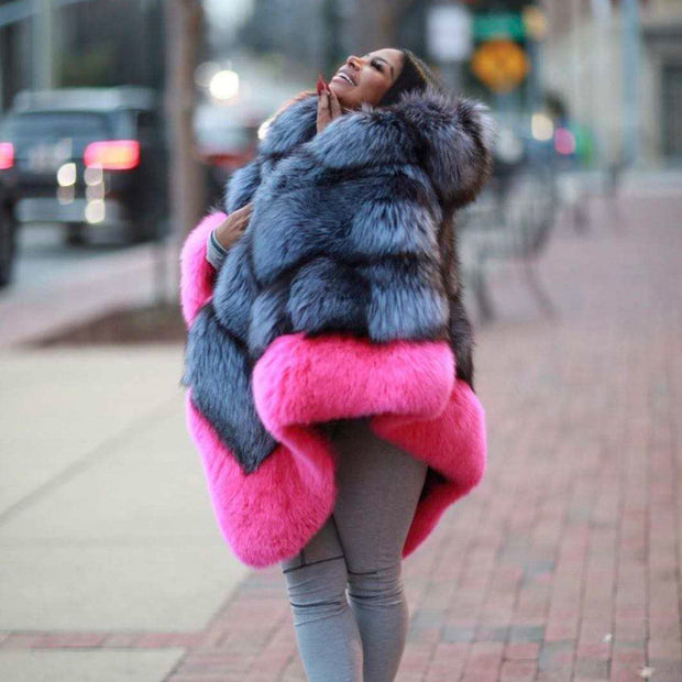 Fur Cappa Hooded Jacket