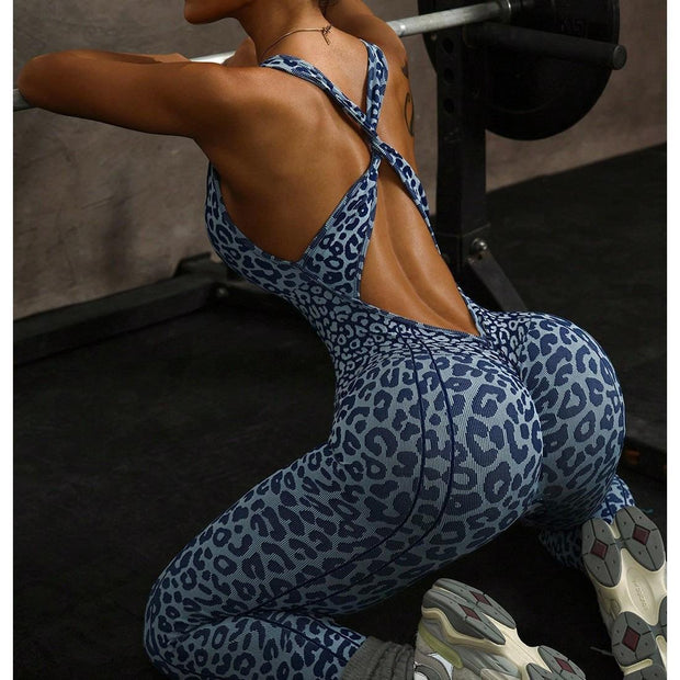 Leopard Print Yoga Jumpsuit