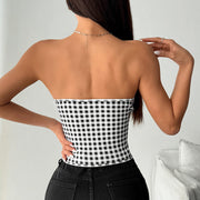 Strapless Plaid Fishbone Corset