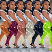High Waist PU Pants