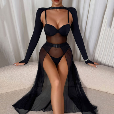 Backless Mesh Fashion Set