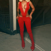 Deep V Jumpsuit