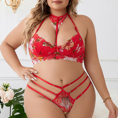 Plus Size Embroidered Lingerie