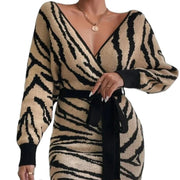 Zebra V-Neck Dress