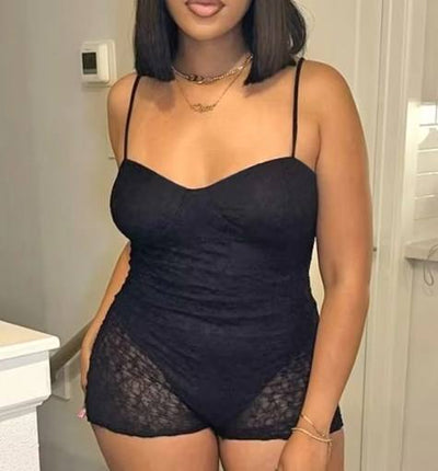 Backless Lace Bodycon Romper