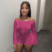 Knit Off Shoulder Lounge Wear Jumpsuit