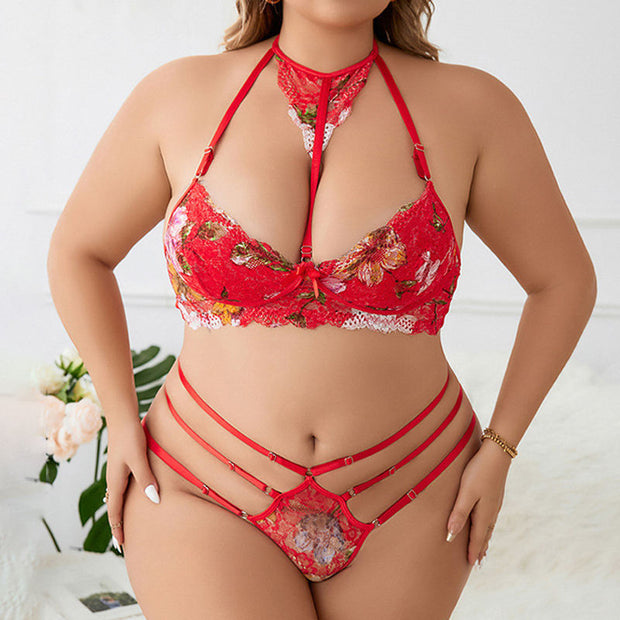 Plus Size Embroidered Lingerie