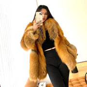 Long Fox Real Fur Overcoat