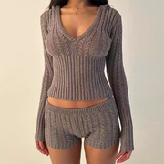 Casual Knit Two Piece Lounge Wear