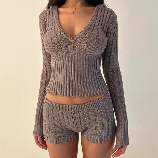 Casual Knit Two Piece Lounge Wear