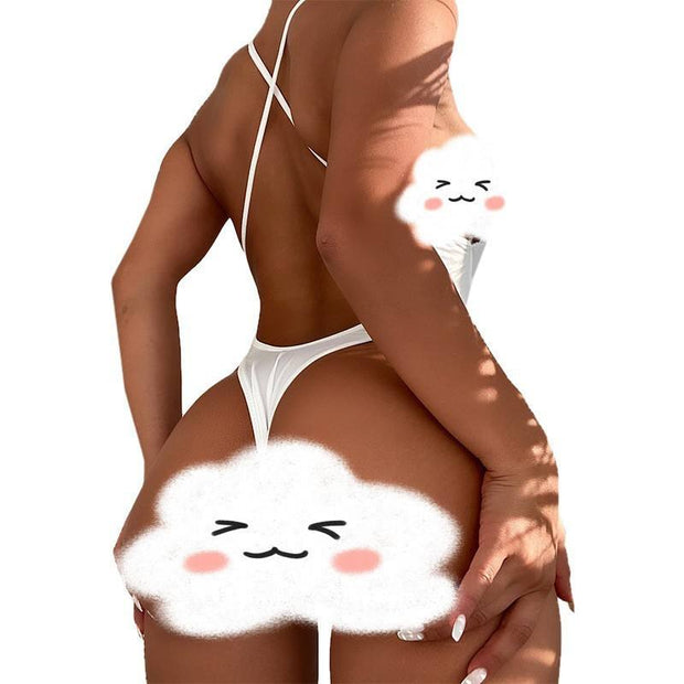 Lace Hollow Bodysuit Set