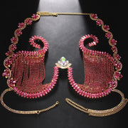 Rhinestone Silver Chest Chain