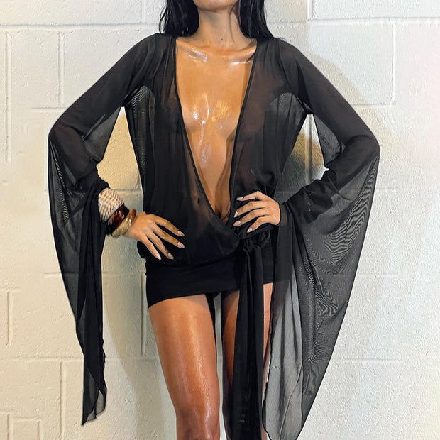 Mesh Backless Bodycon Dress