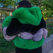 Fluffy Hooded Cropped Fur Coat